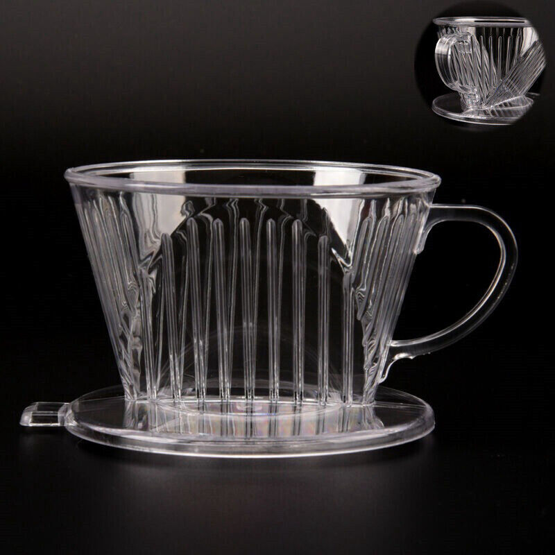 Clear Coffee Filter Brewer Holder Plastic Cup Cone Drip Dripper Maker Reusabl WH