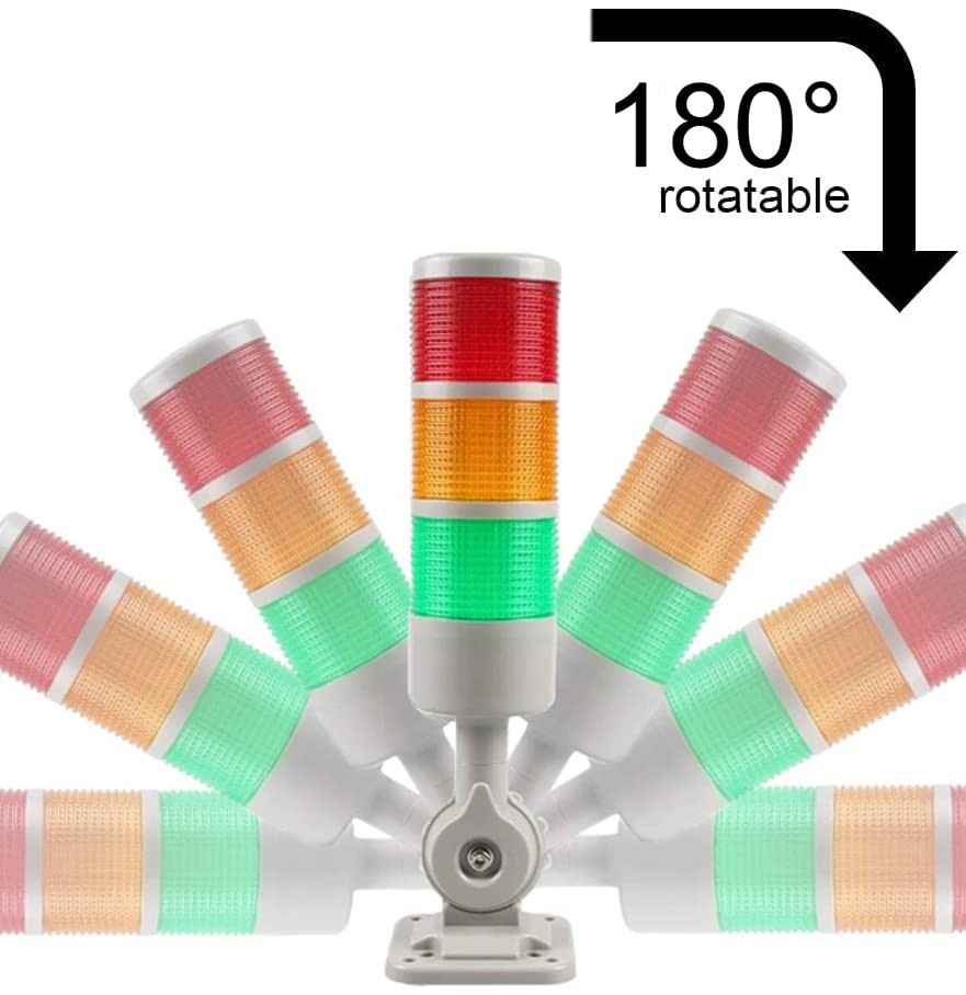 Luban Stack Lights, Industrial 3 Layer/no Buzzer, RED/YELLOW/GREEN DC 12-24V
