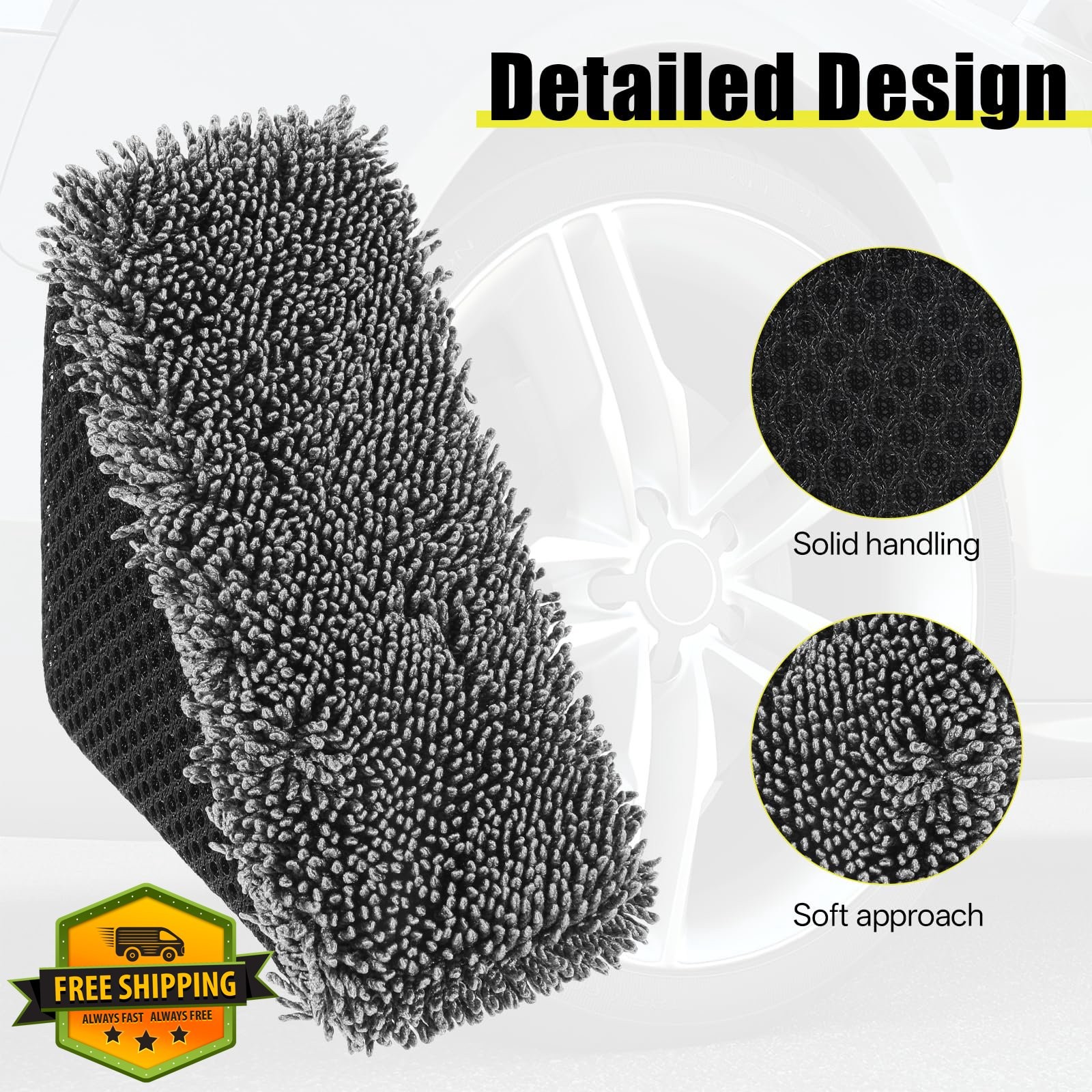 Skrfren 3 PK Tire Shine Applicator Sponges