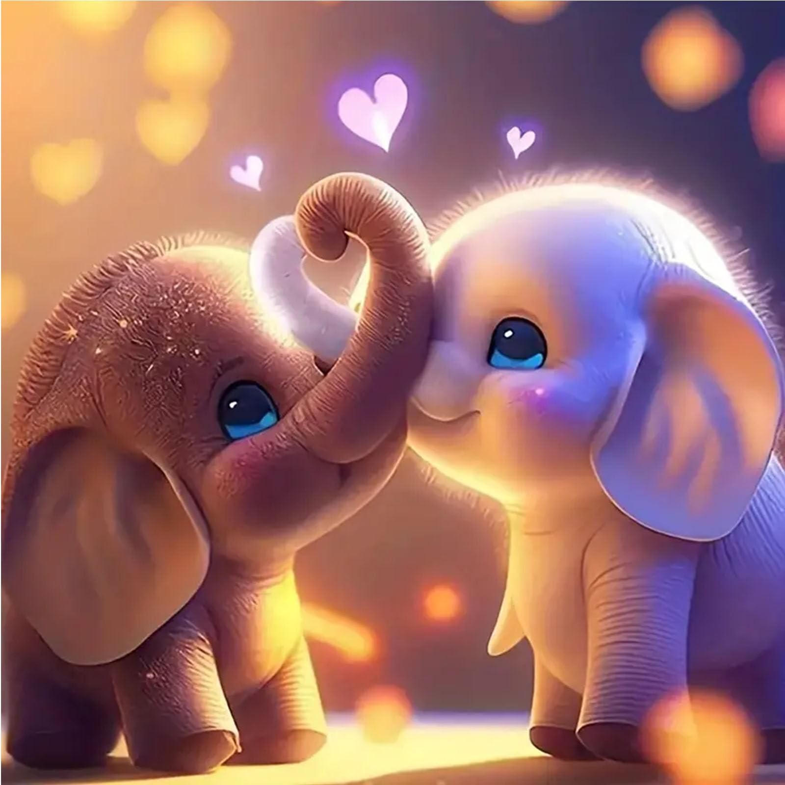 DIY 5D Diamond Painting Kits for Adults Diamond Art Elephant Love Diamond Pa.