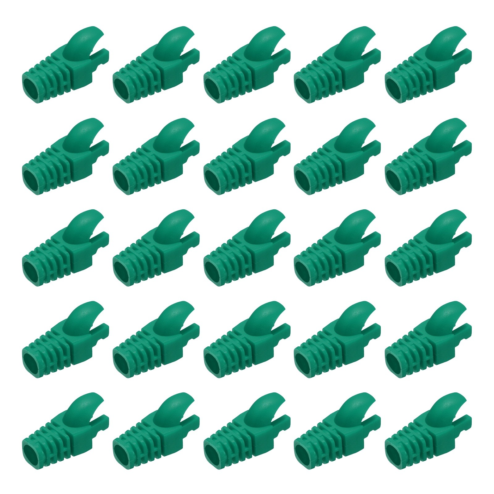 100Pcs RJ45 Plug Connector Cover Cat5 Cat5E Cat6 Cat7 Wire Guard Sleeves, Green