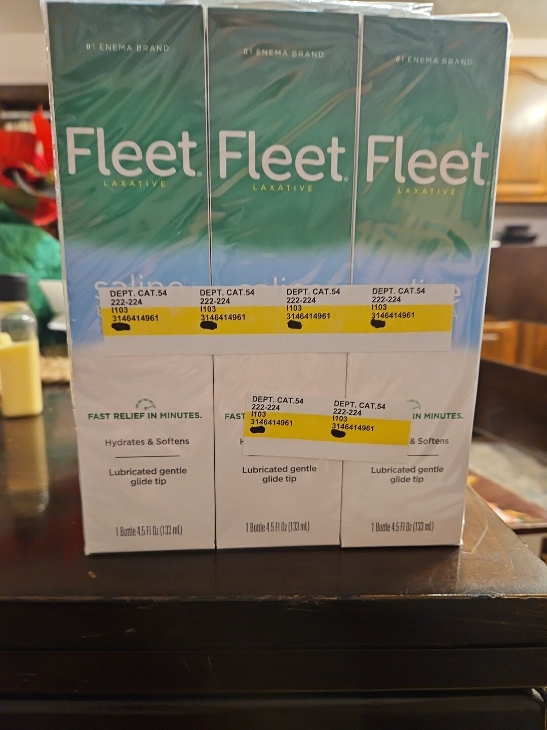 "Fleet" Enema {Ready-to-Use} Saline Laxative 4.5 fl oz (133 ml) 6 Pack Exp 6/26