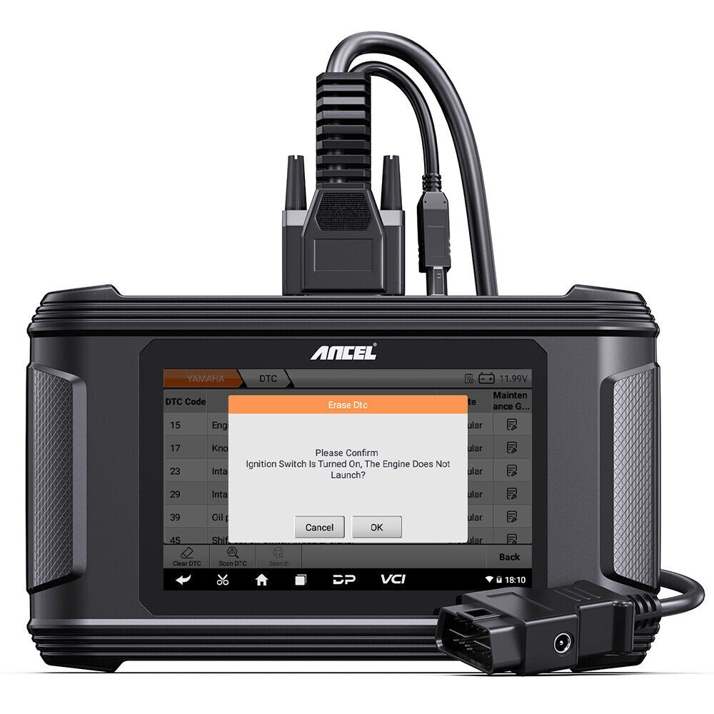 ANCEL MR500 For Yamaha Marine Diagnostic Tool Hours Live Data Fault Code Erase