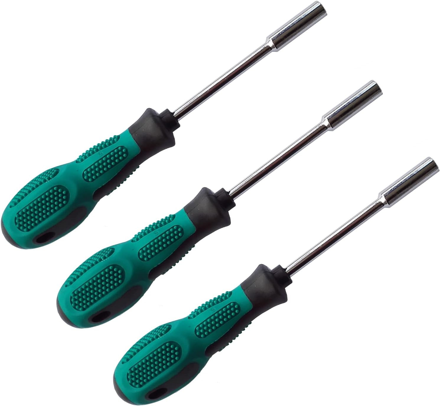 3-Piece 1/4-Inch Magnetic Bit Driver Set with Hex Nut Driver Handle