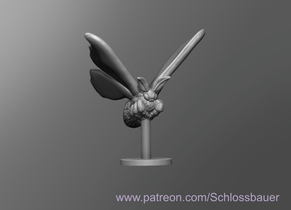 Moth Insect Bug Creature Monster Manual 28mm Scale DND D&D Tabletop Miniature
