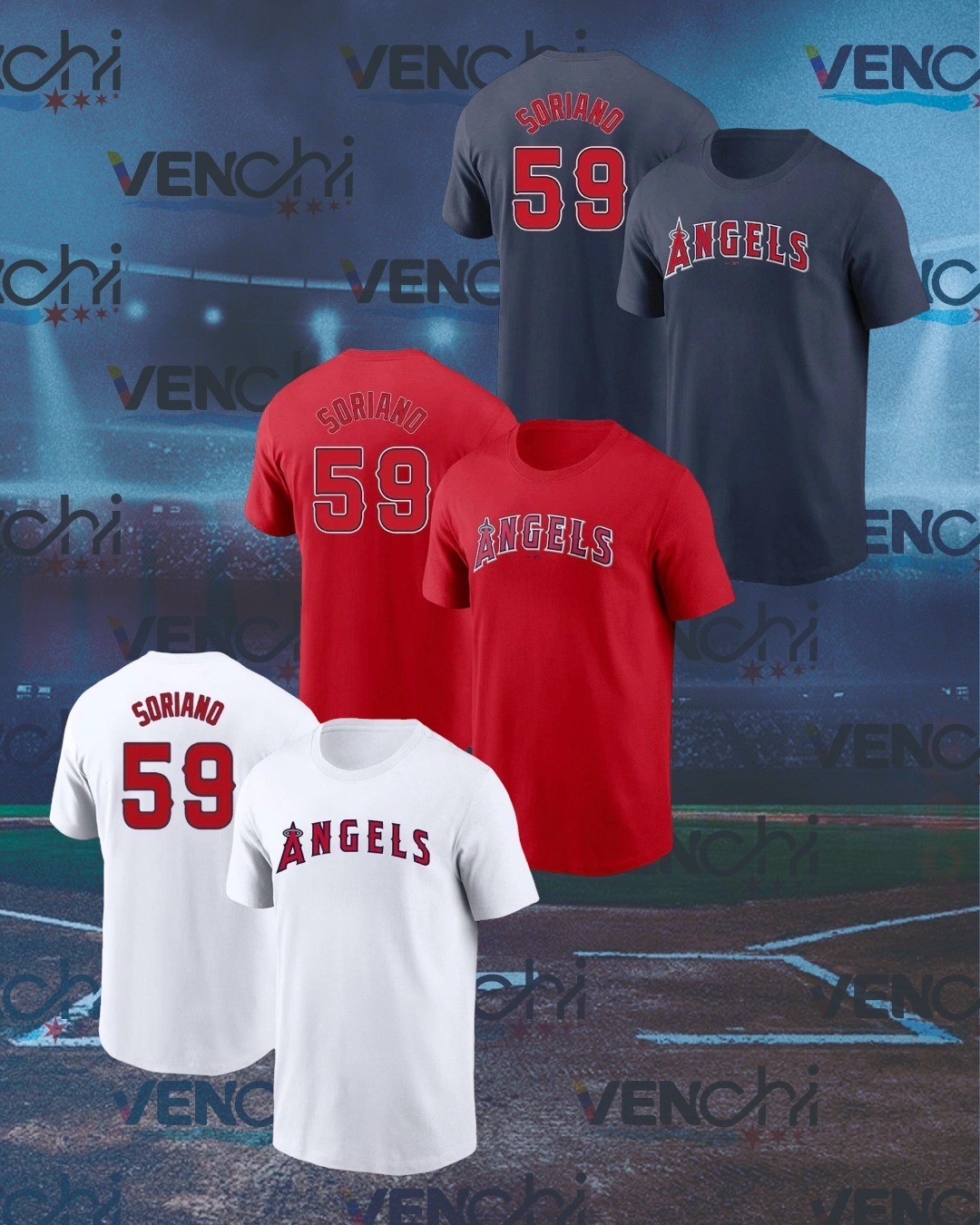 Jose Soriano #59 Los Angeles Angels Team Name & Number Player SHIRT UNISEX
