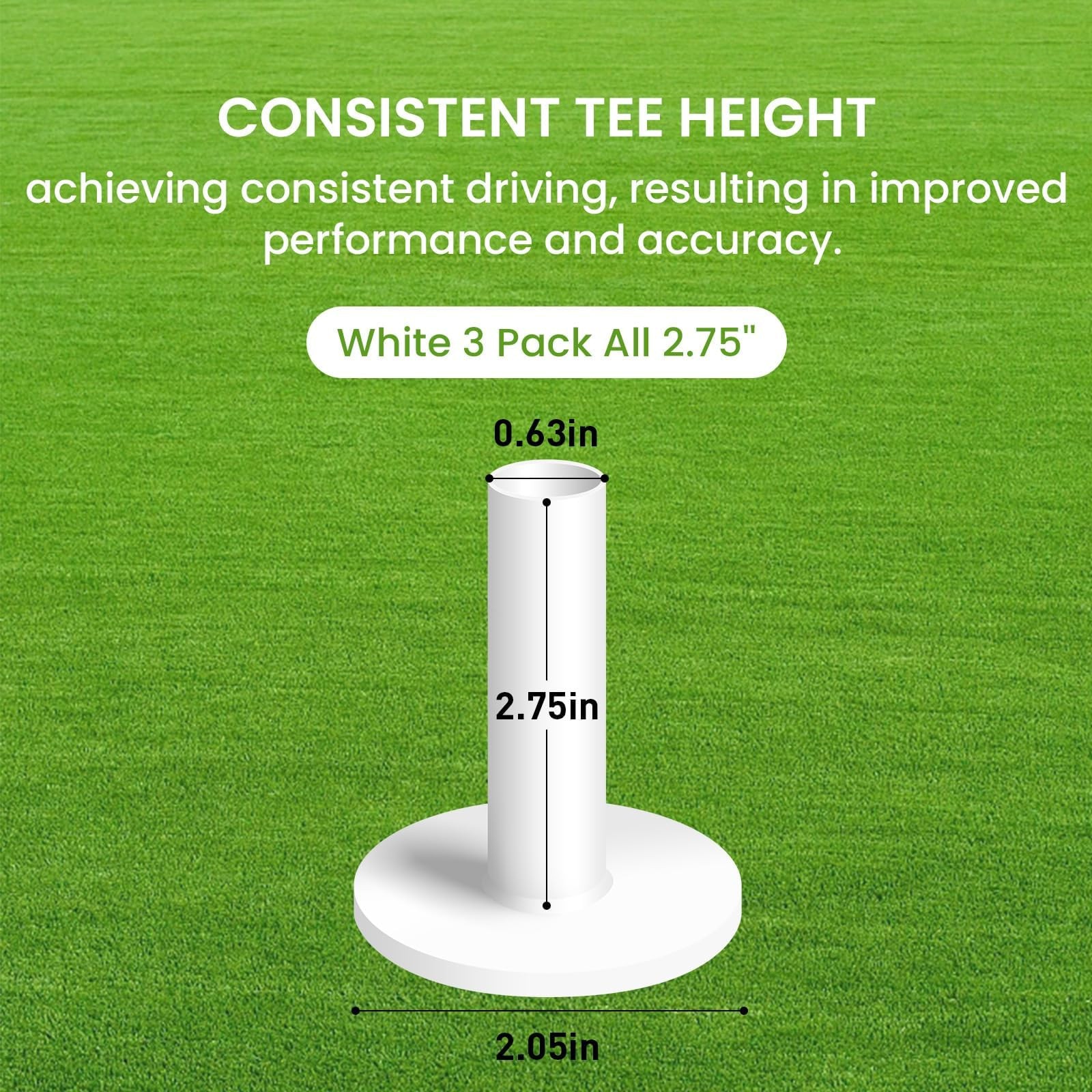 FINGER TEN Golf Rubber Tees for Practice Mat 3/4 Pack | Mat compatible rubber...