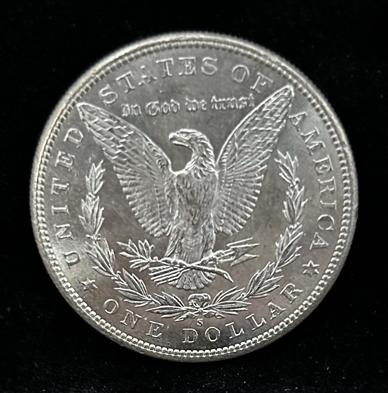 1881-S MORGAN SILVER DOLLAR, BU, STUNNING Example