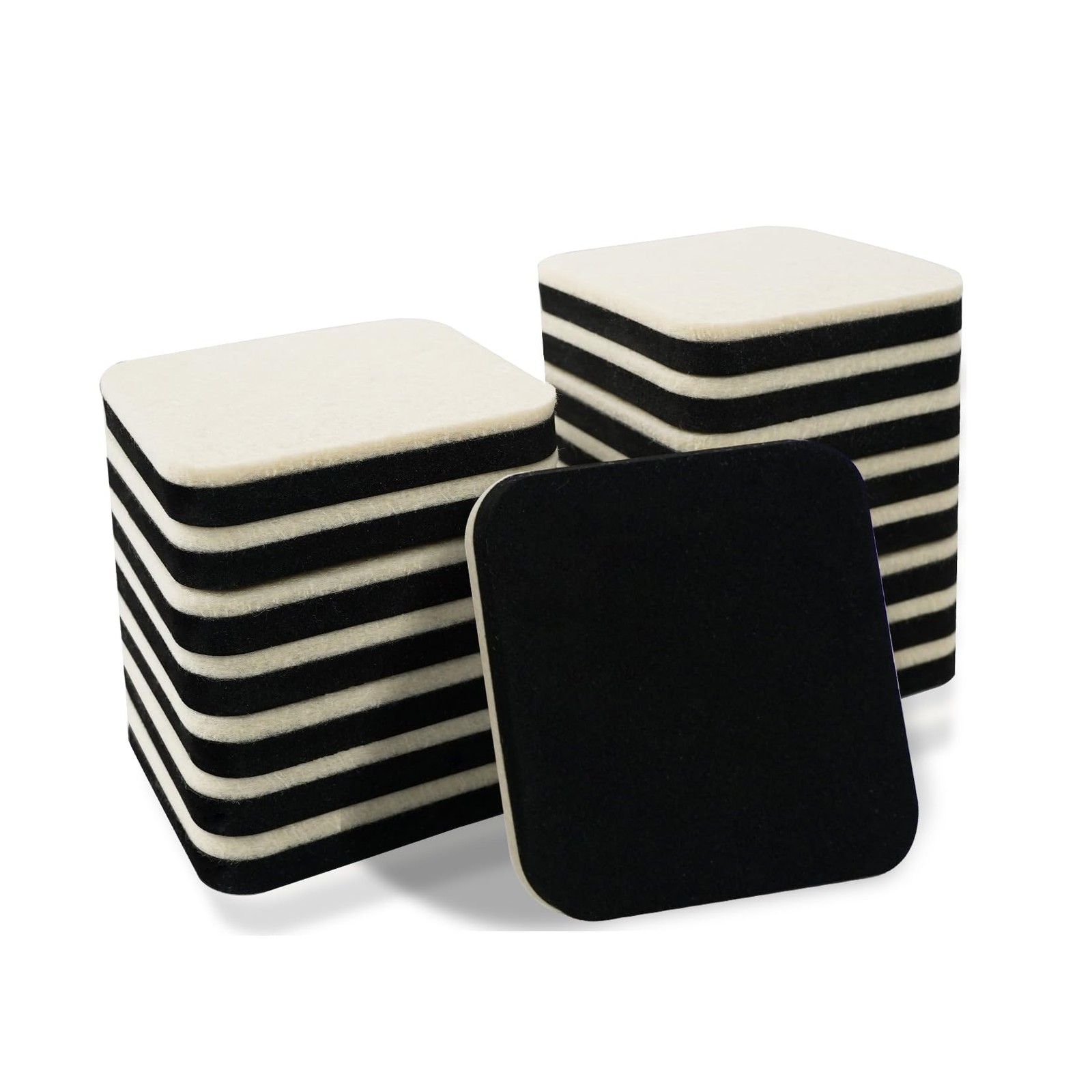 16 PCS 3 Inch Furniture Sliders Square Felt Mover Hardwood Floors Heavy Duty