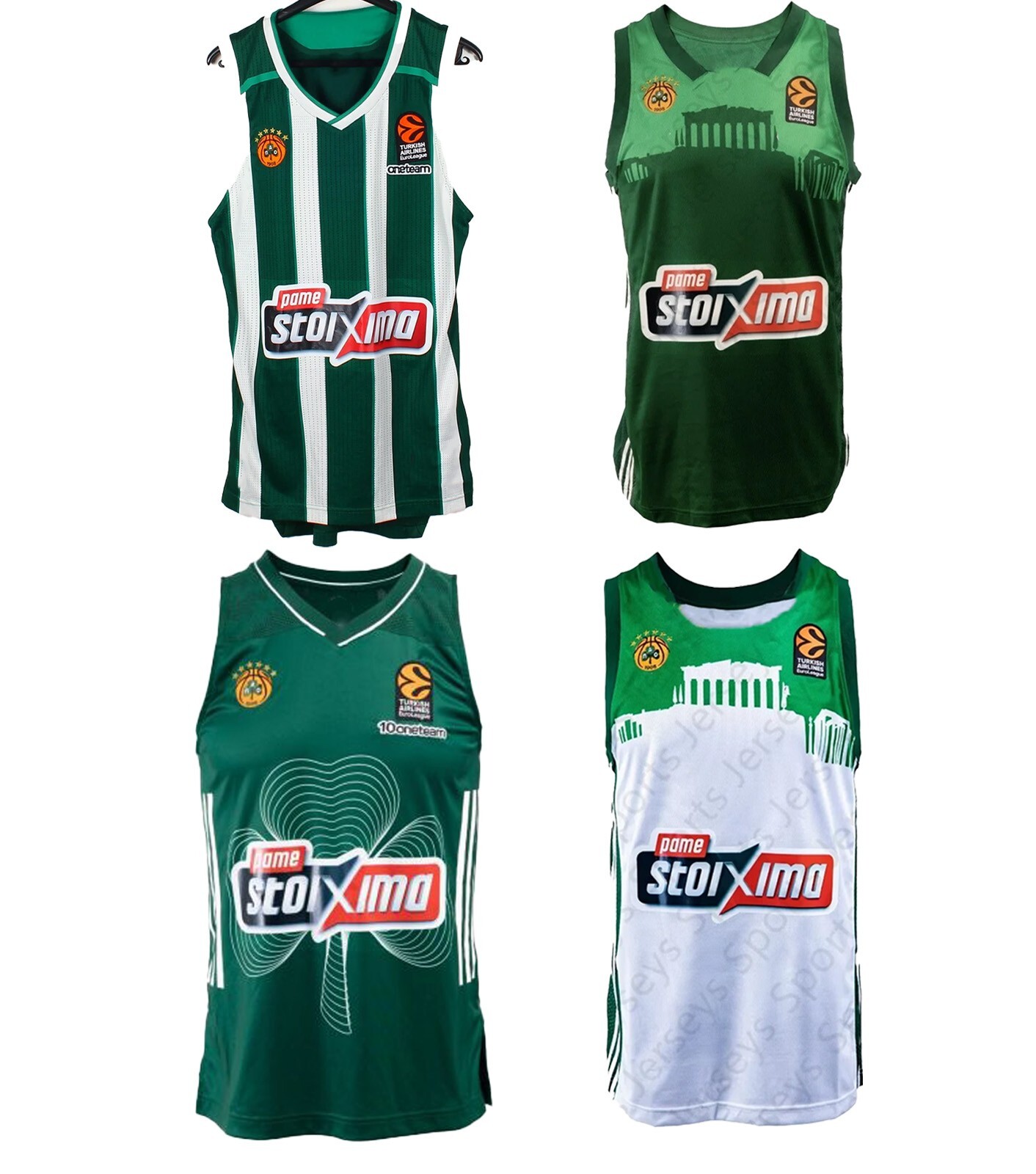 Custom Gabriel 32 Nunn 25 Lessort 26 Greece Euroleague Basketball Jersey Sewn