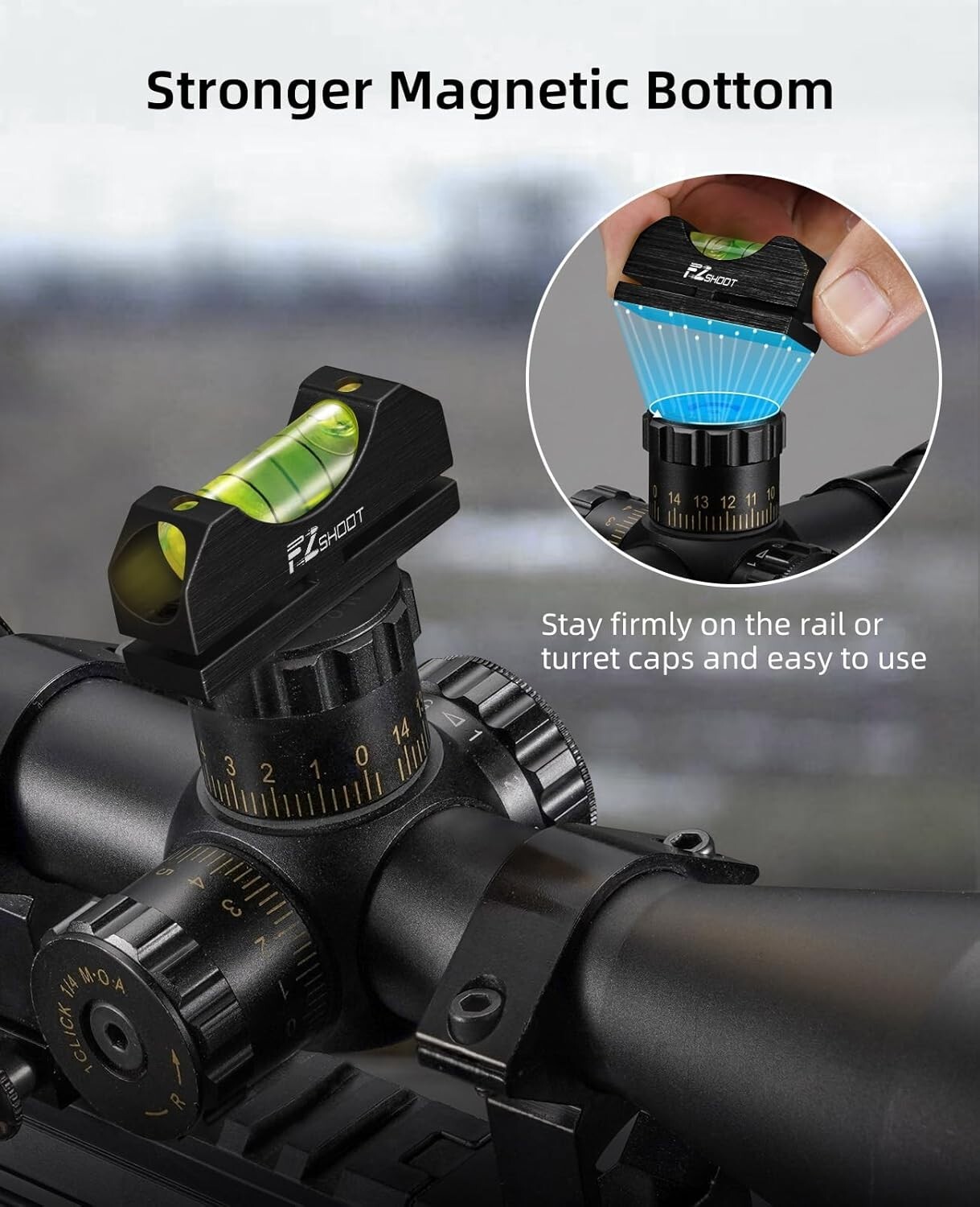 EZshoot Scope Leveling Kit with High-precision Bubble Leveling System, Magnetic