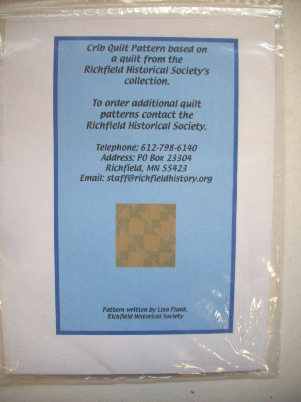 Historical Society Baby Crib Quilt pattern