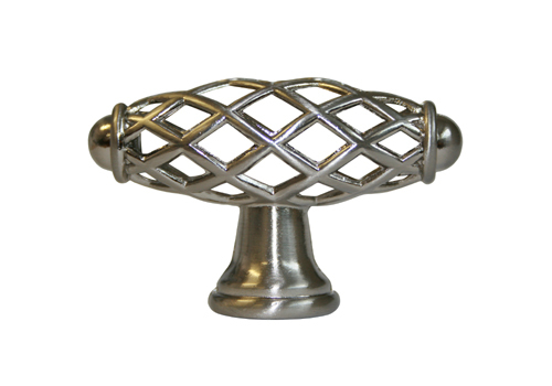Satin Nickel Birdcage Kitchen Cabinet Drawer Knob pull brushed Nickel  2 1/4"