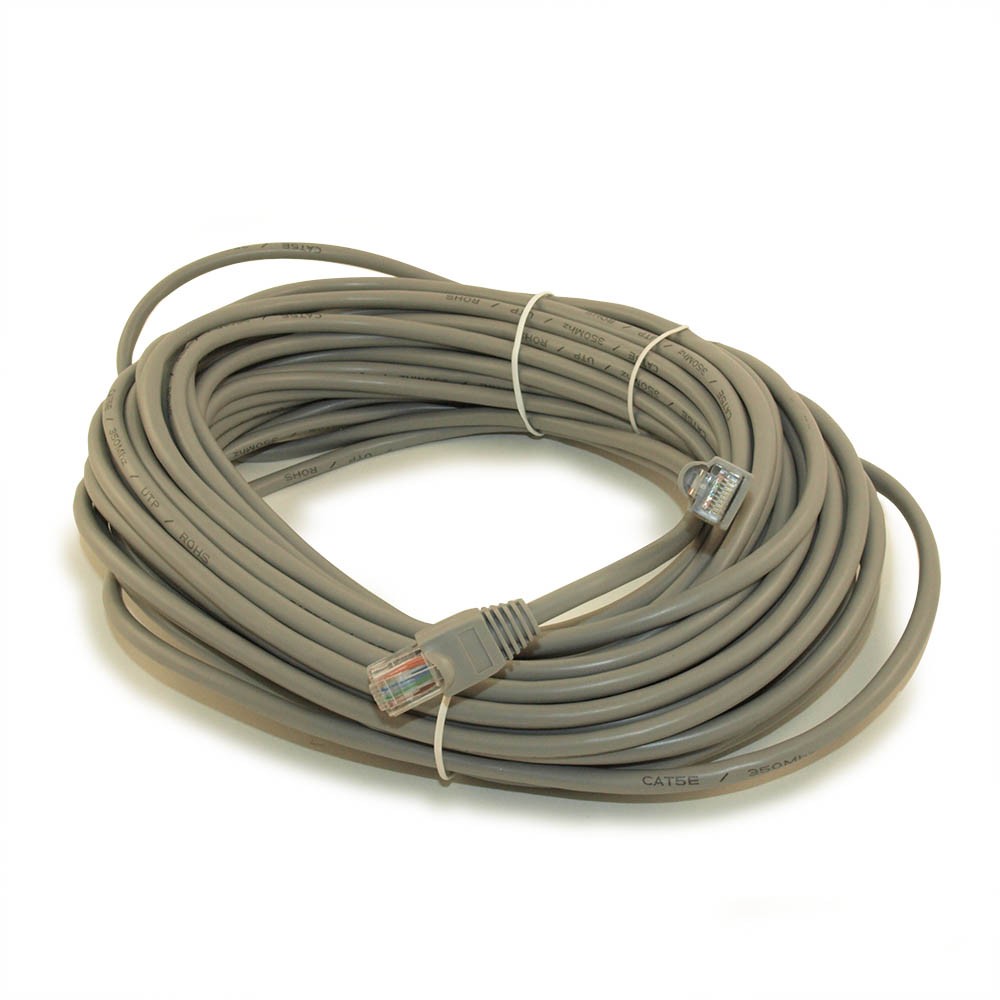 60ft Cat5E Ethernet RJ45 Patch Cable Stranded Snagless Booted GRAY