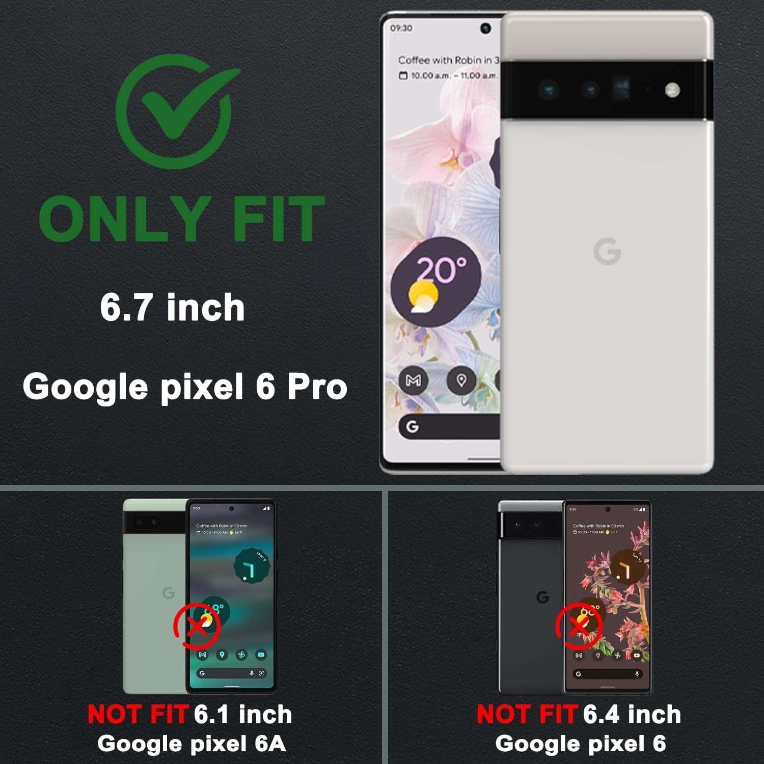 Google Pixel 6 Pro Case with Camera Slider and Kickstand Green
