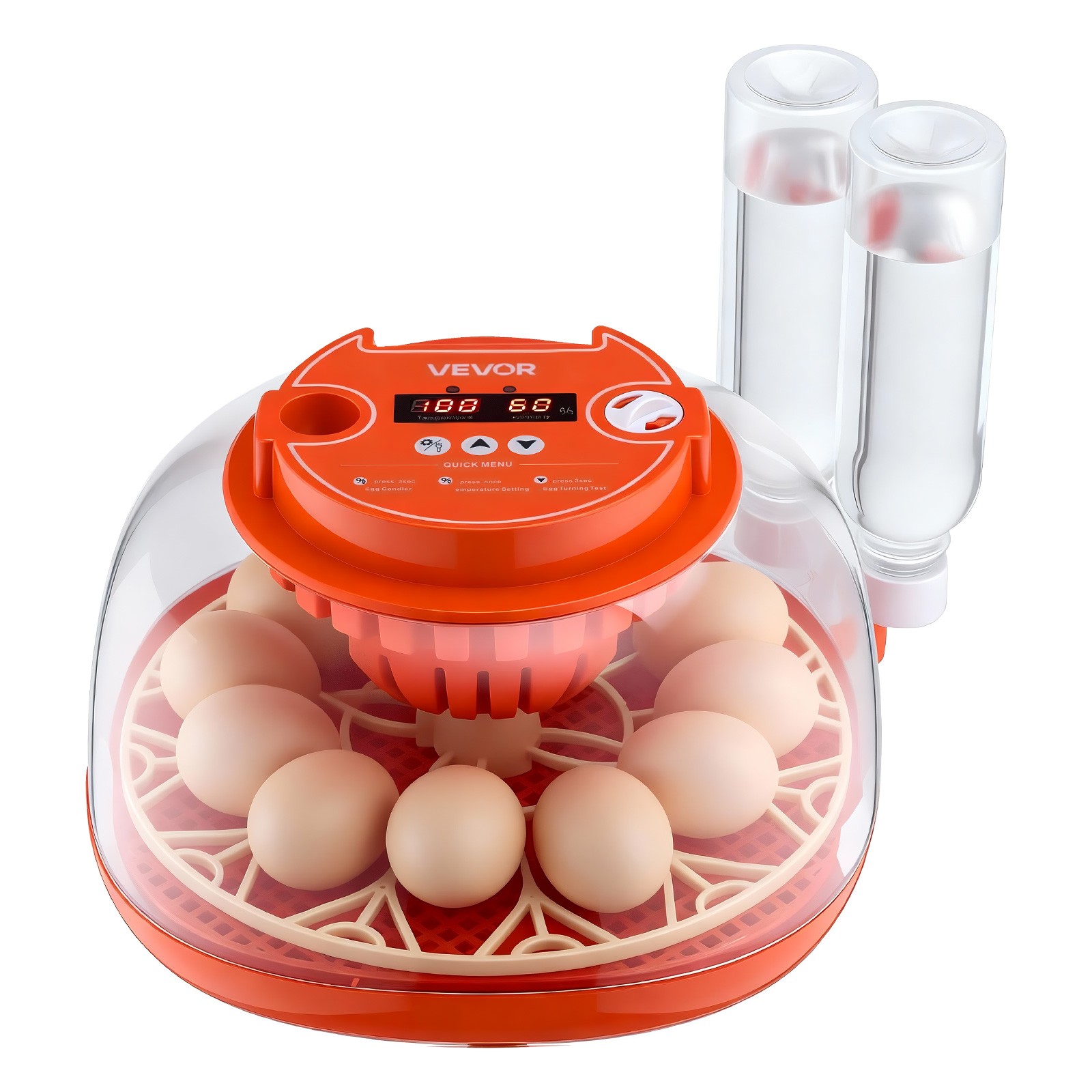 VEVOR 12 Egg Incubator Auto Turning Egg Candler Temperature & Humidity Control