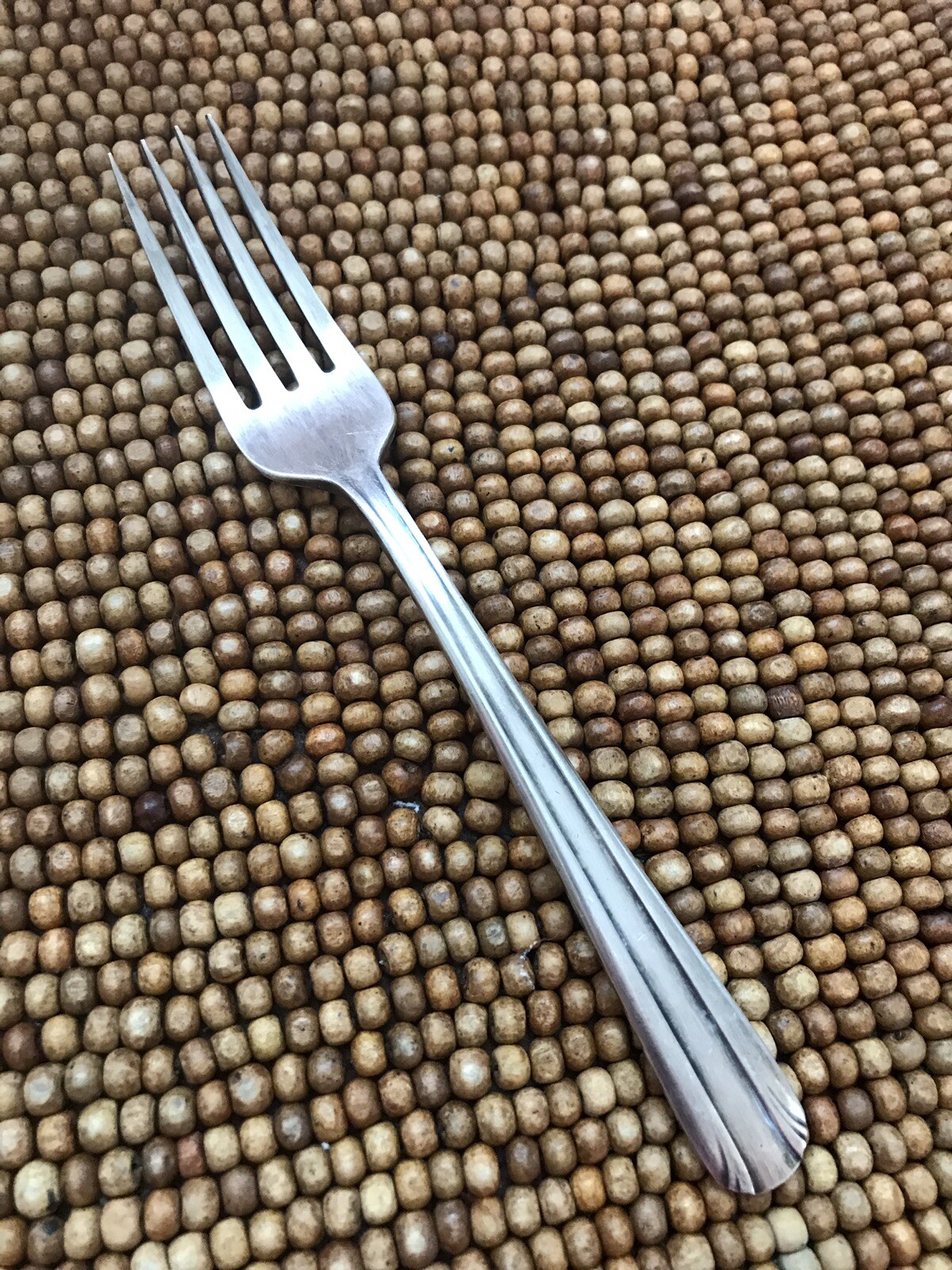 International ELTON 1940 Silverplate XII Ridges Lines Round Tip DINNER FORK 7”