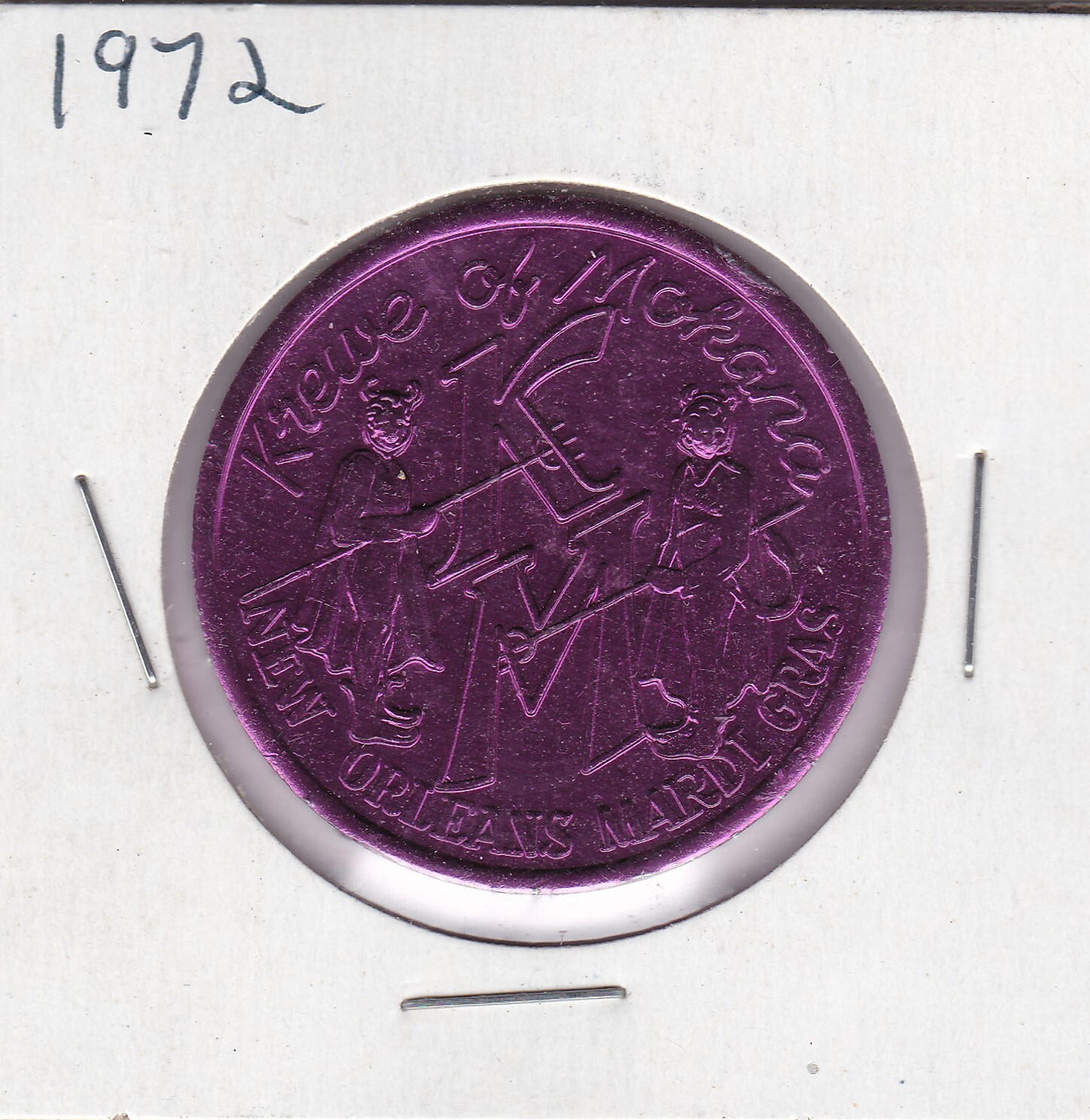 1972 Krewe of Mokana 10 GAUGE ALUMINUM  MARDI GRAS DOUBLOON
