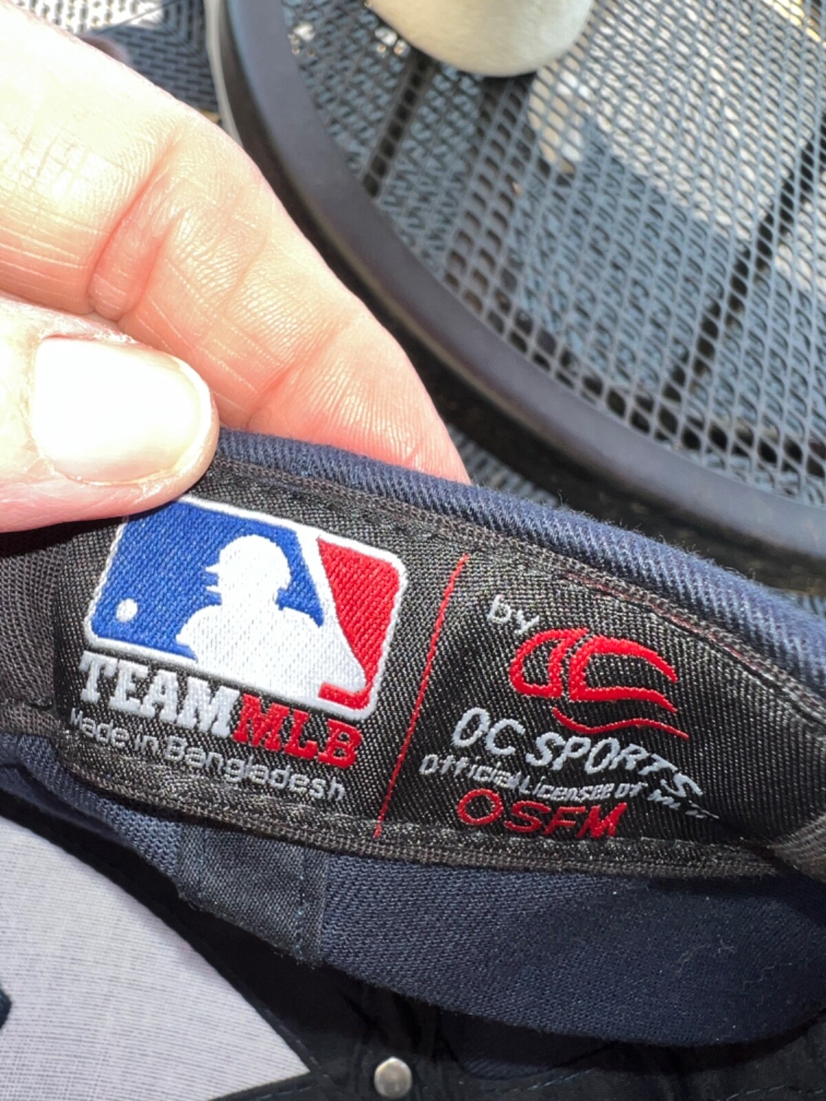 Atlanta Braves Blue Hat Cap with White Script A Red Bill Hook Loop EUC