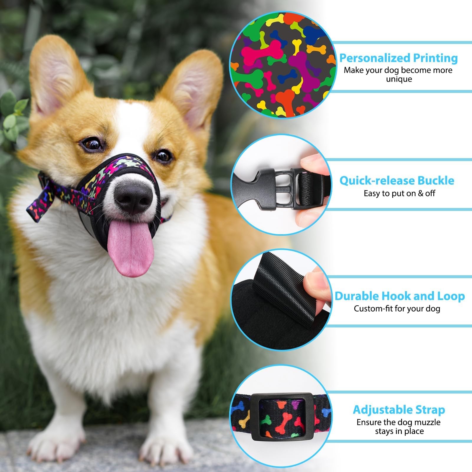 Dog Muzzle, Soft Dog Muzzles for Small Medium Large Dogs, Breathable Muzzles ...