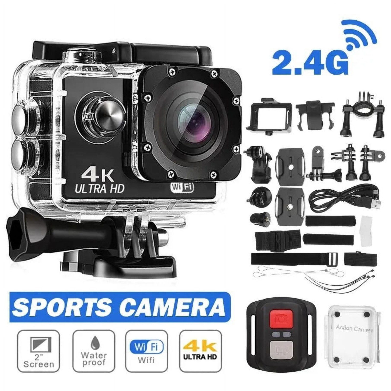 Belita Amy ZXZY1016-WM 4K Action Camera Ultra HD 1080P, Black