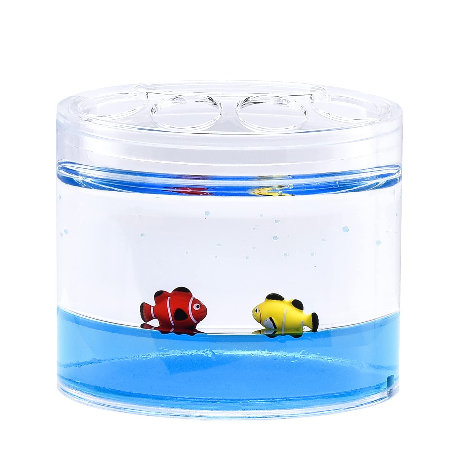 4 Piece Acrylic Liquid 4D Floating Motion Bathroom Vanity Accessory Set Ocean...