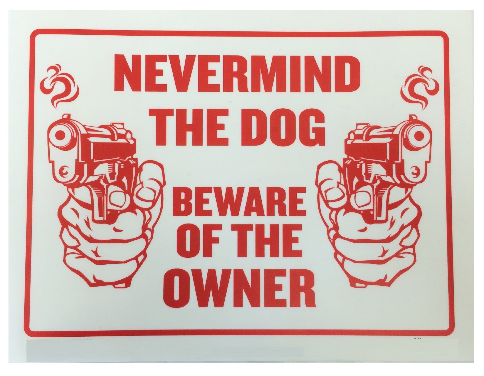 5 Pcs 9 x 12 Inch Red & White Flexible Plastic " Beware of Owner " Sign