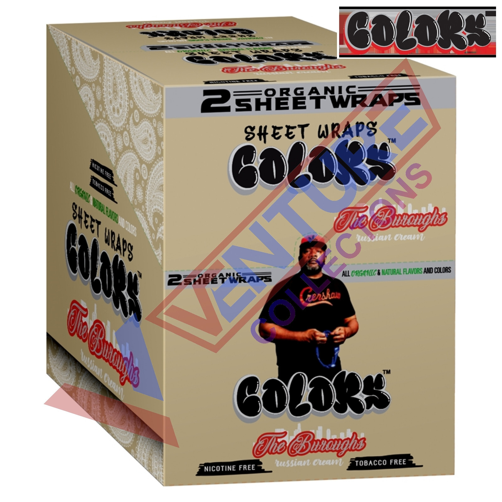 COLORS Organic Sheet Wraps 25/2CT  - THE BUROUGHS RUSSIAN CREAM
