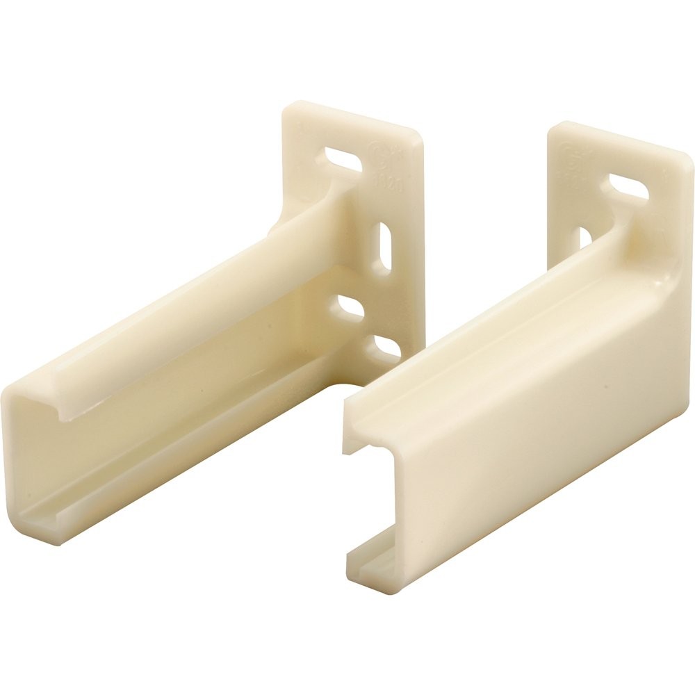 Prime-Line R 7265 Drawer Track Back Plate 3/8 in. x 1 in, Plastic, White, 1 Pair