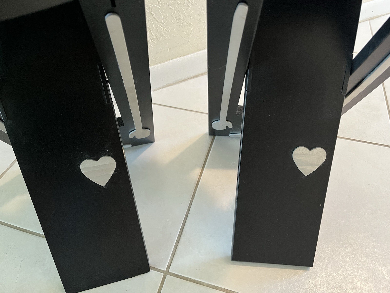 Black Silver Gray Wood Stools Fred Garbotz