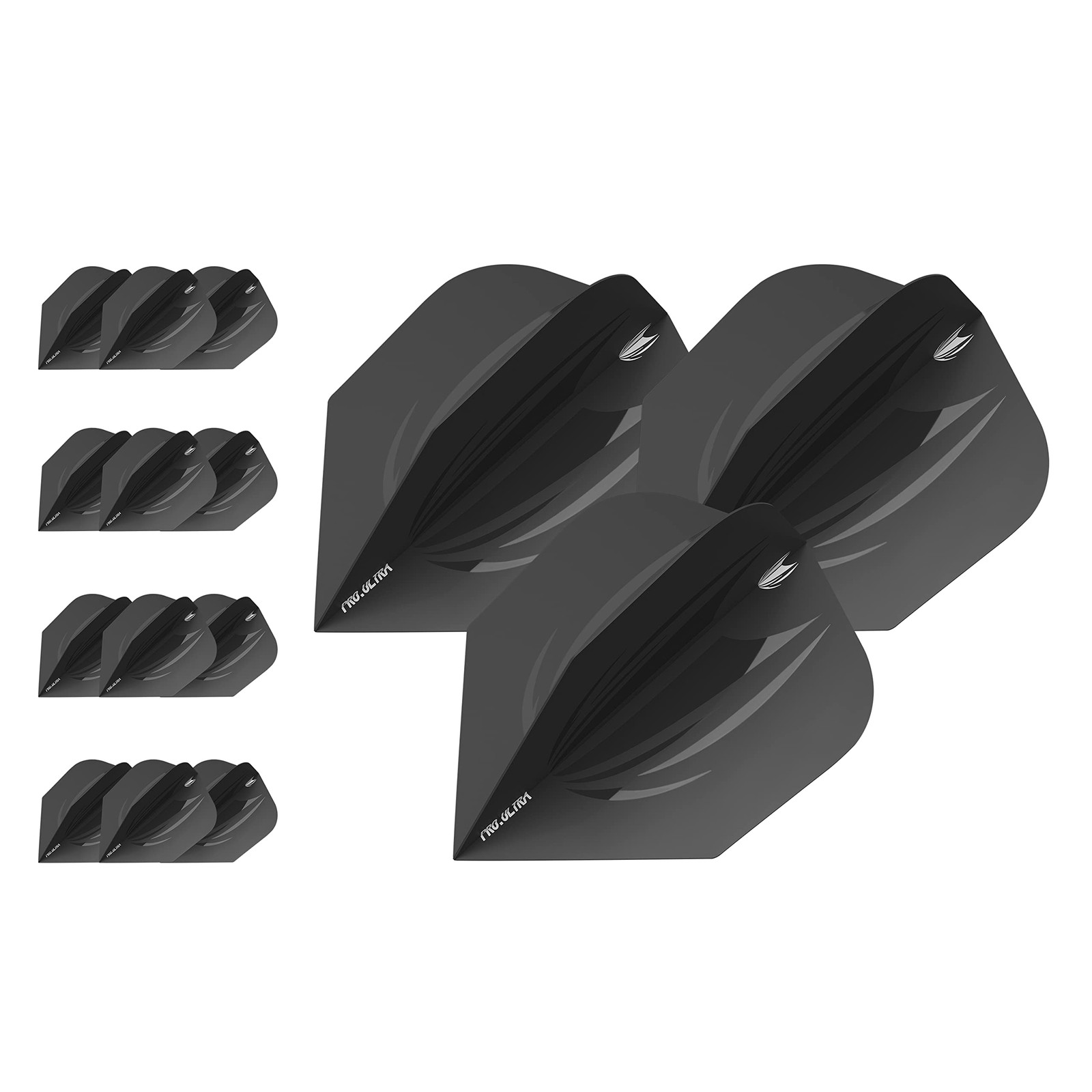 5 x Sets of ID Pro. Ultra Black No.6 Dart Flights - 15 in Total
