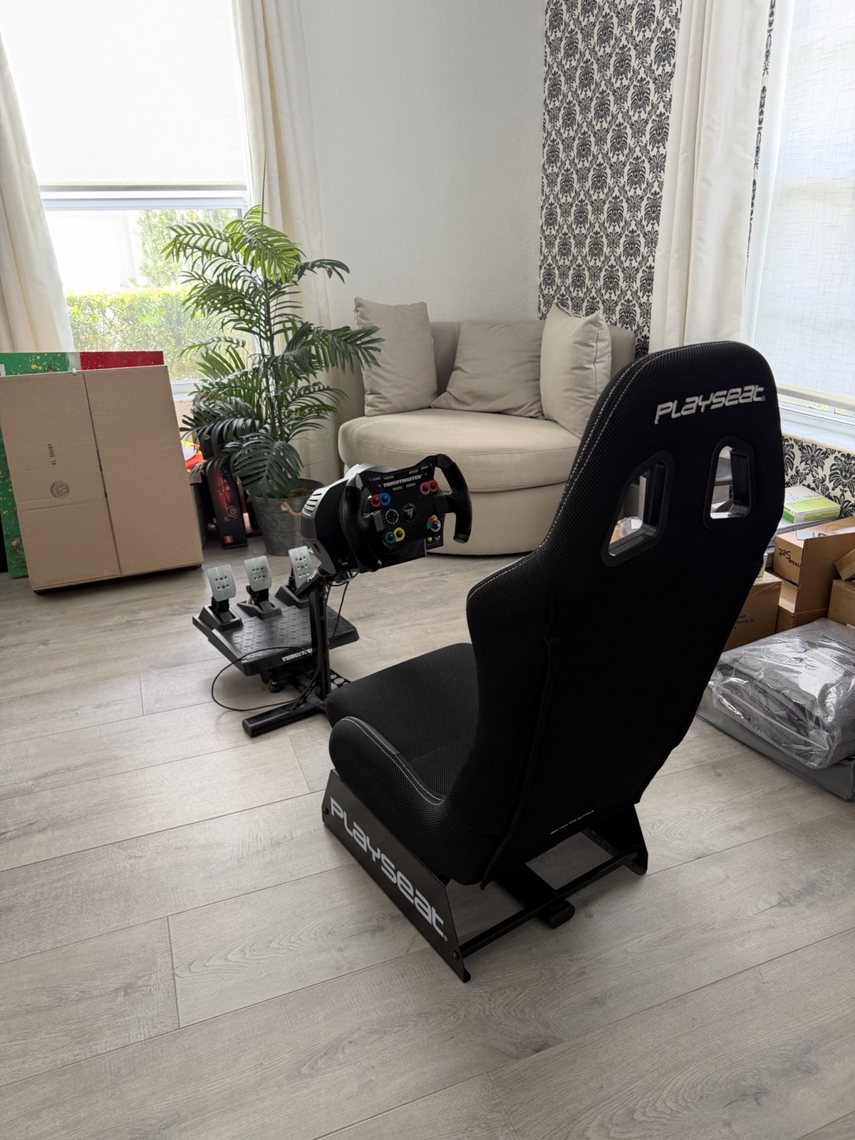 Playseat Racing Seat Cockpit Bundle + Thrustmaster Steering Wheel & Pedals Set