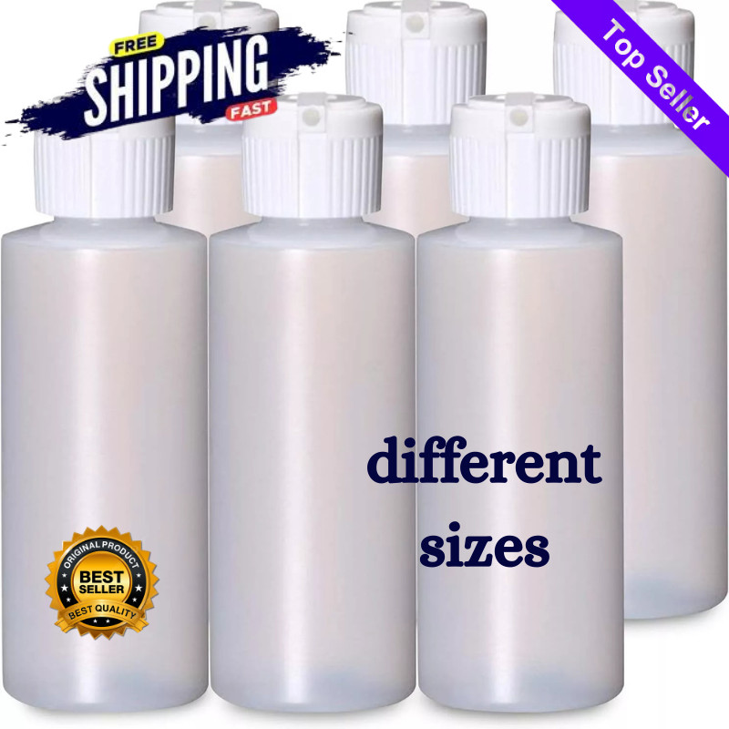 Plastic Cylinder Bottles & Flip Top Spout–BPA-Free, Refillable Liquid Containers