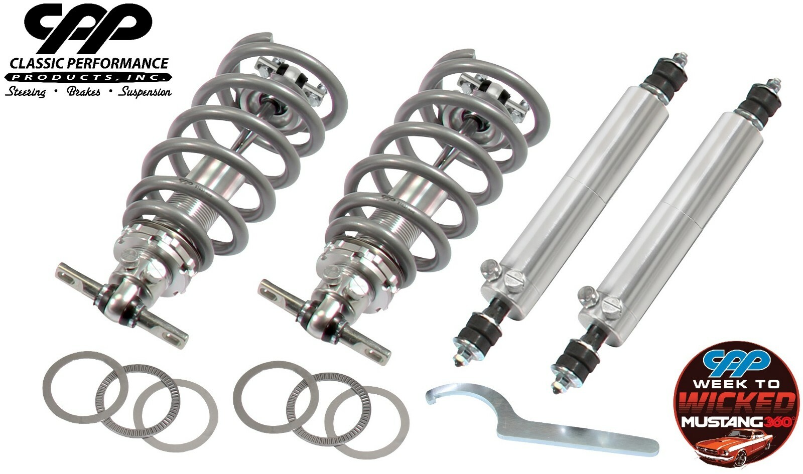 1964-66 Ford Mustang Viking Coil Over Conversion Kit 450lb Front Rear Adj Shocks
