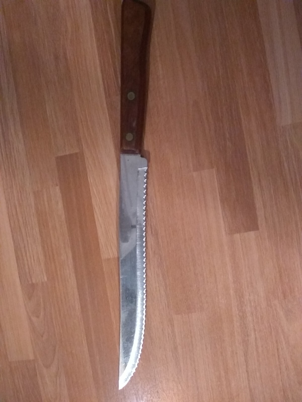 Vintage Forgecraft Knife with 8 in Blade and Wood Handle Nice Condition