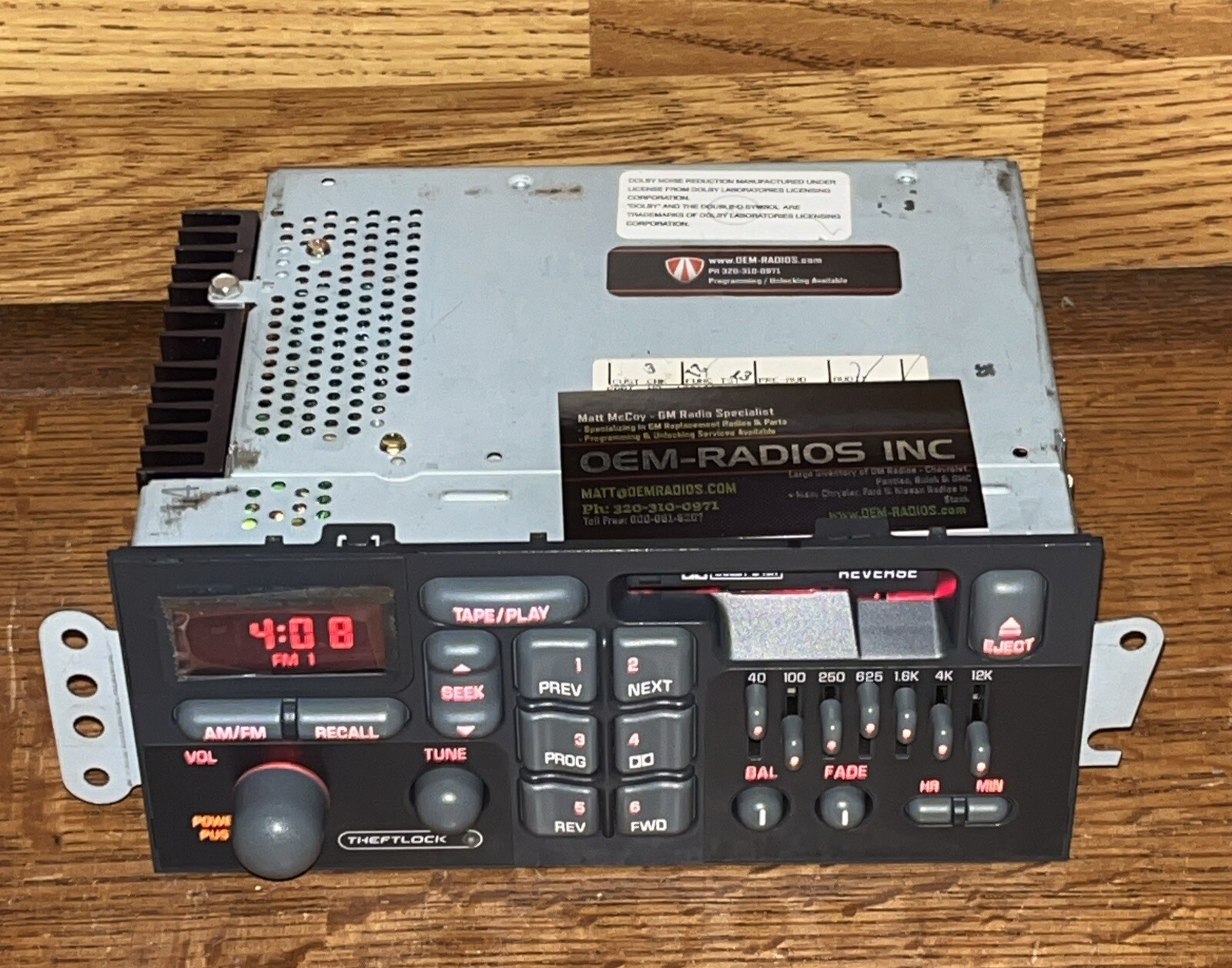 1984-88 Pontiac Fiero DELCO Tape RADIO Stereo 7 BAND EQ W/ANT Wiring Adapter kit