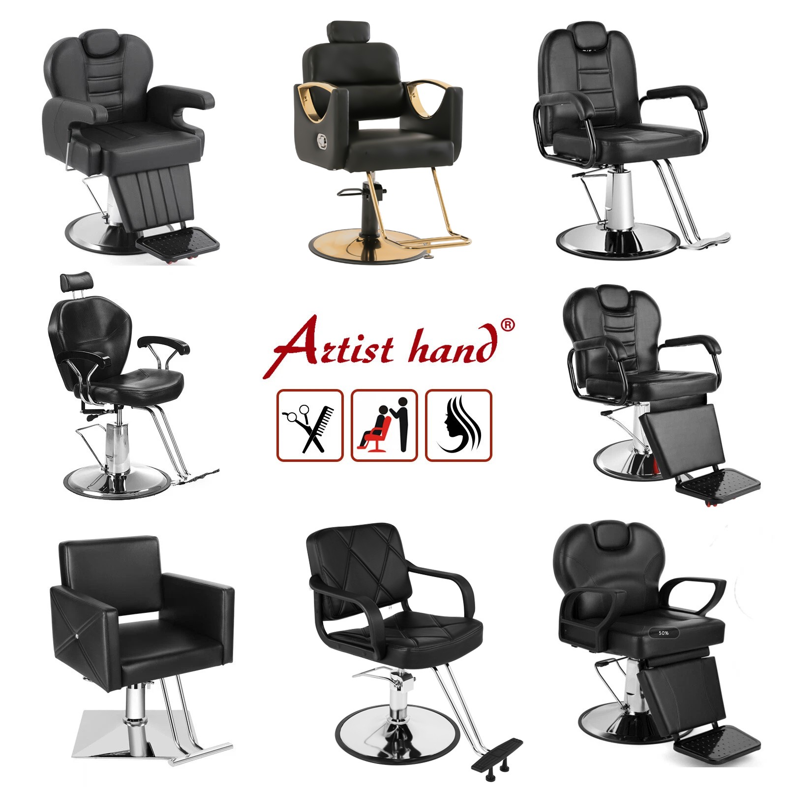 Artist Hand Pro Hydraulic Barber Chairs Hair Styling Salon Beauty Spa Equipments