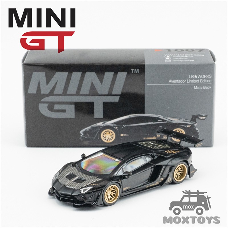 MINI GT 1:64 Aventador Edition Matte Black Diecast Model Car