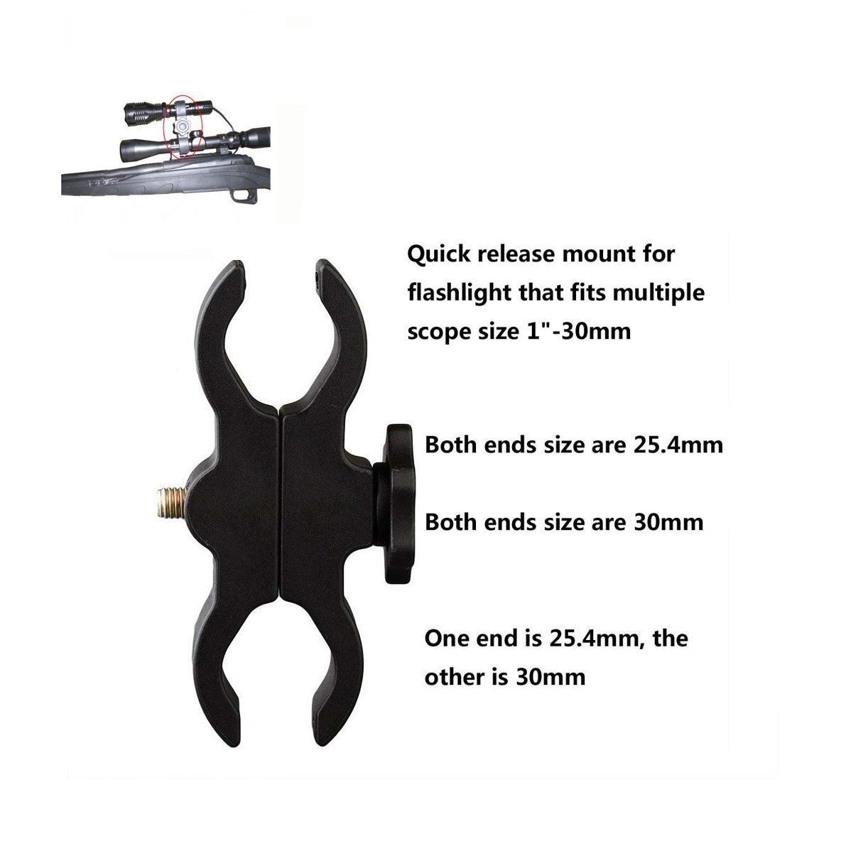 2Pcs Tactical Scope Barrel Clamp Mount 25mm-35mm Adjustable for Flashlight
