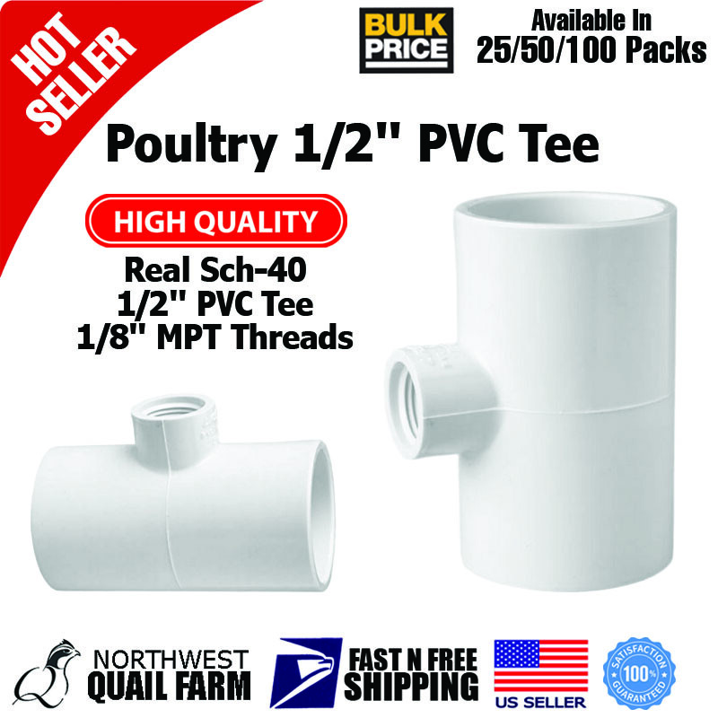 PVC Tee Fittings Automatic Chicken Poultry Waterer Drinker Cups Nipples