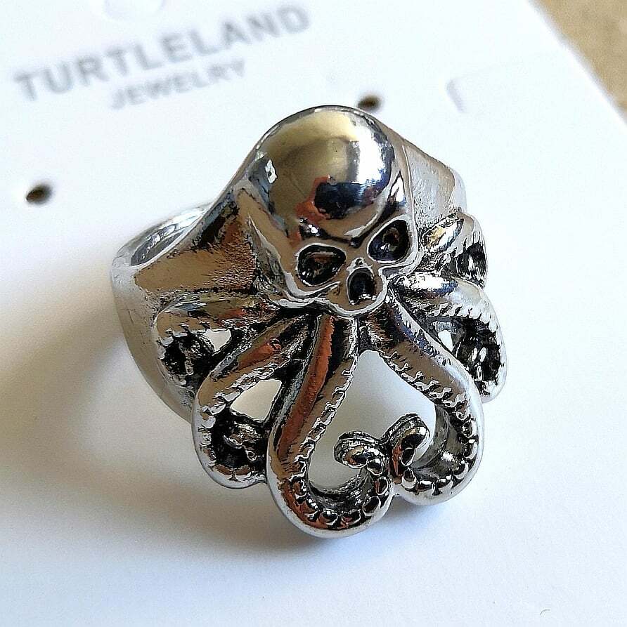 Elegant 925 Sterling Silver New Fashion Jewelry Charms Octopus Ring Size 12