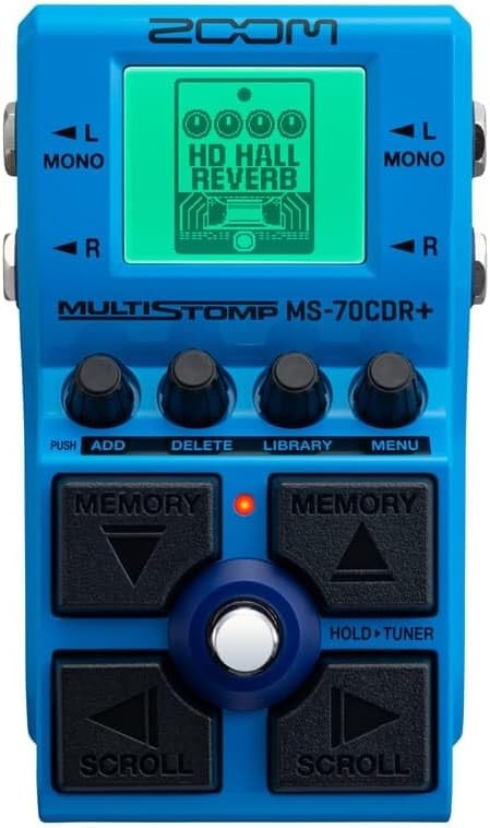 ZOOM MS-70CDR+ Multi-Stomp Pedal (Blue) with 149 built-in spatial effects,