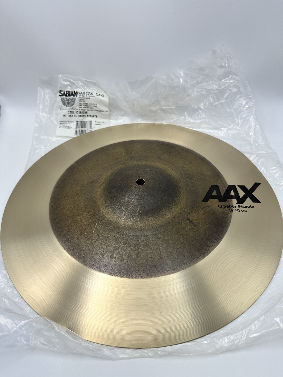 Sabian AAX El Sabor Picante Hand Crash 16" Bright Fast Response Clear Sound