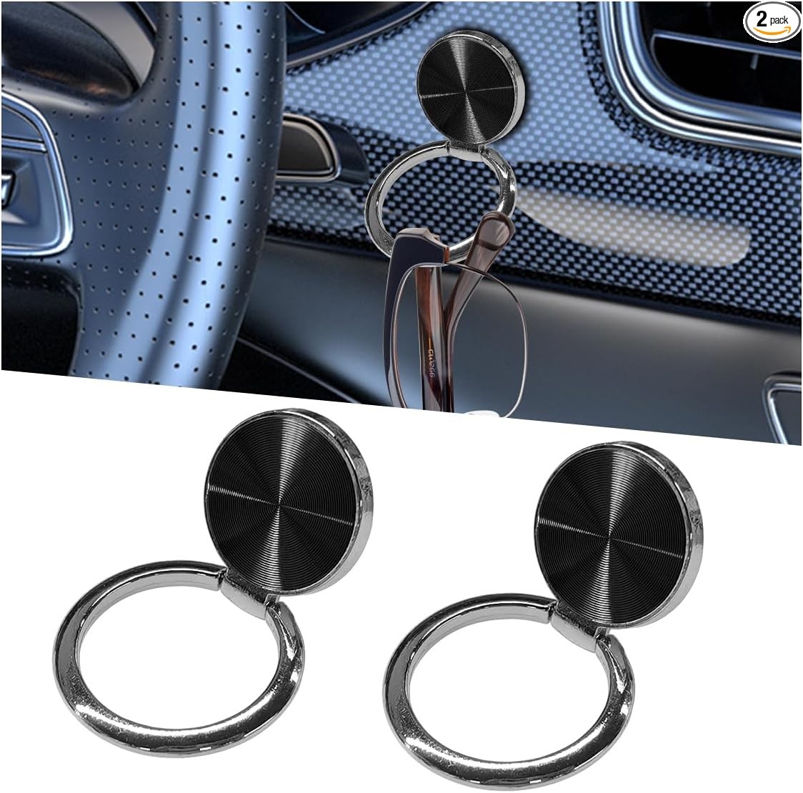 Sunglass Holder forCar Dash, Metal Auto Dashboard Eyeglass Holder Hook, Univers