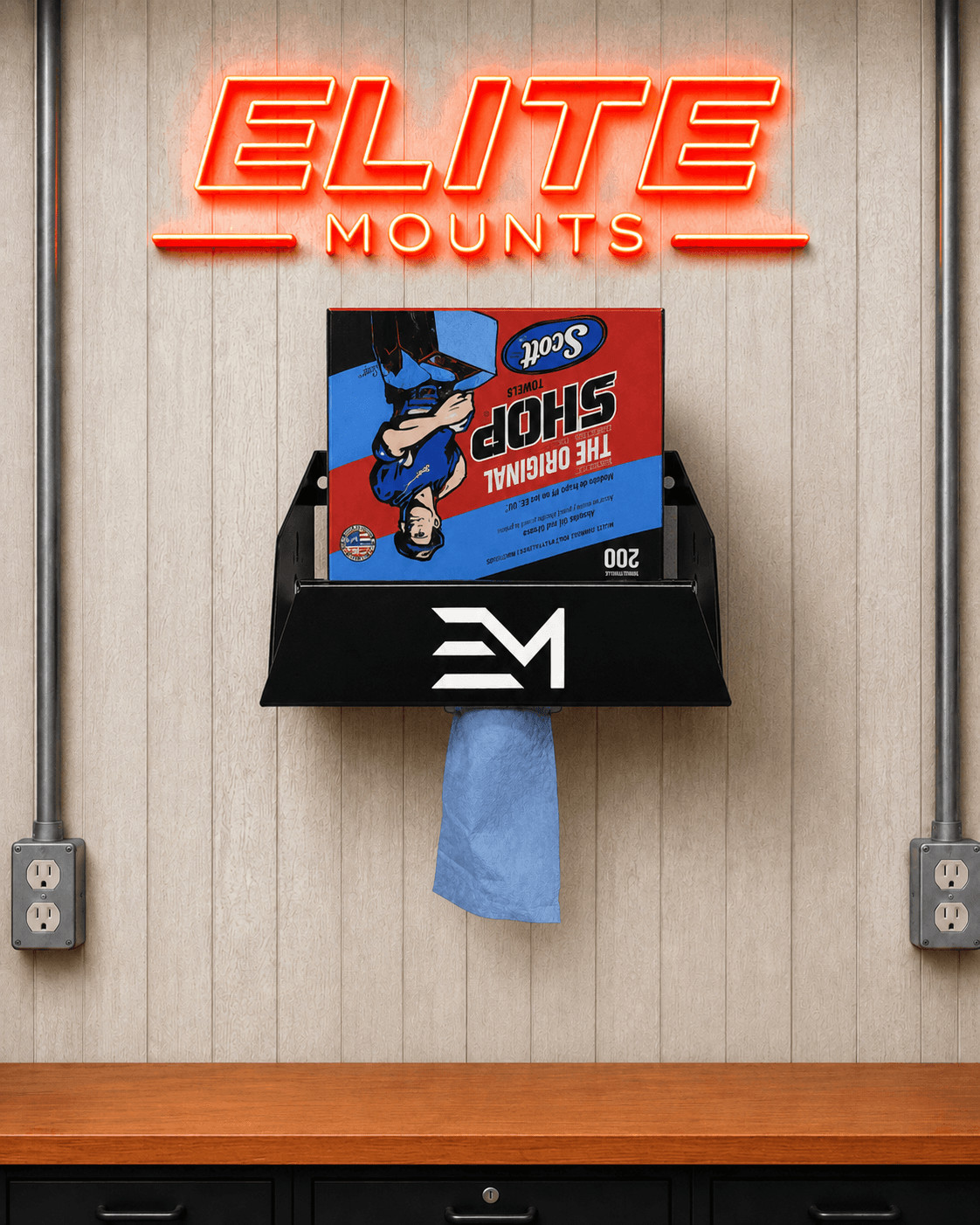 Shop Towel Box Holder Rack