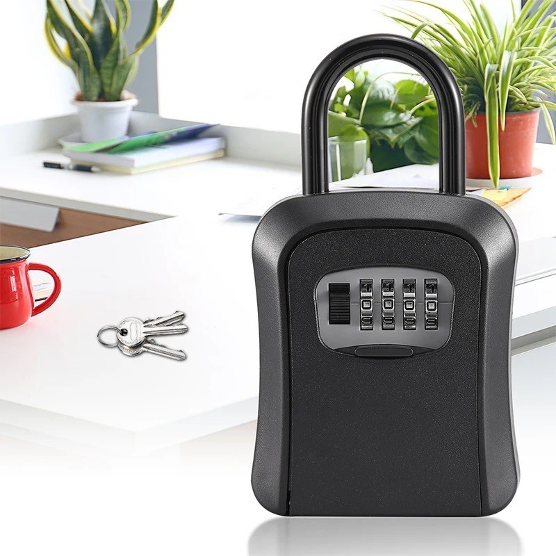 Key Safe 4-Digit Combination Lock Box Wall Mount Storage Safe Security Outdoor