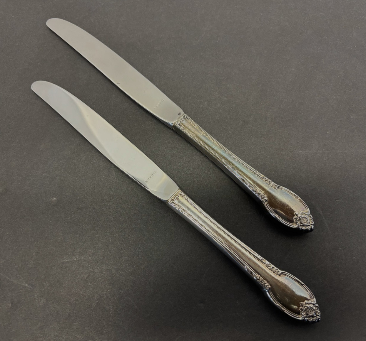 2 - REMEMBRANCE Dinner Knives Silver Plate, 1847 Rogers Bros.