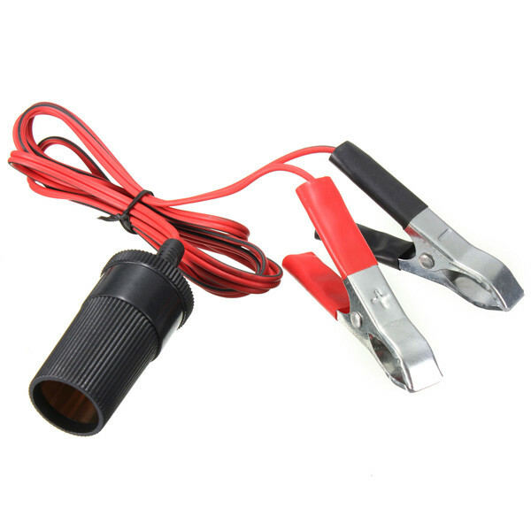 12V Car Cigarette Lighter Socket Battery Alligator Clip Power Adapter