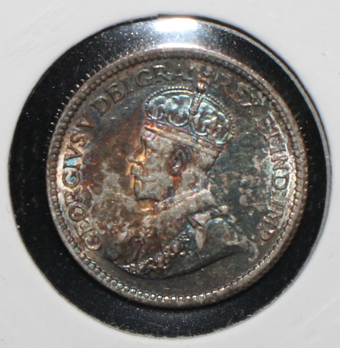 1912 Canada Five Cent Coin Toned - 07921