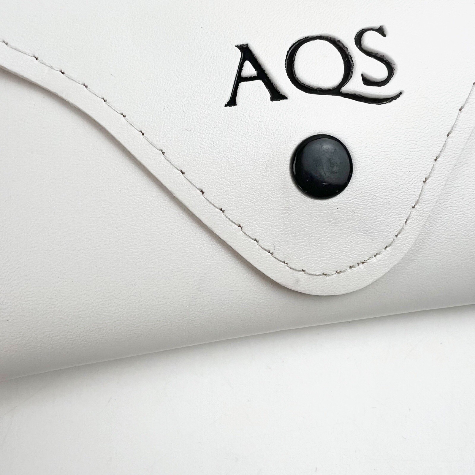NEW Three AQS White Sunglass Case + Cloth Semi-soft *Read